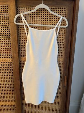 DASH White Spaghetti-Strap Bodycon Dress Small